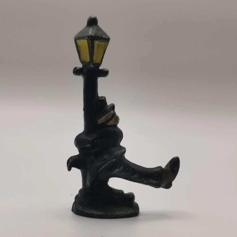 Vintage‎ Cast Iron bottle opener, Figure, Man Holding On Lamppost, 4.25